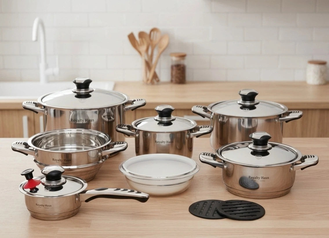 Batería de Cocina Acero Inoxidable 16pz. Royal (Grado Alimenticio)