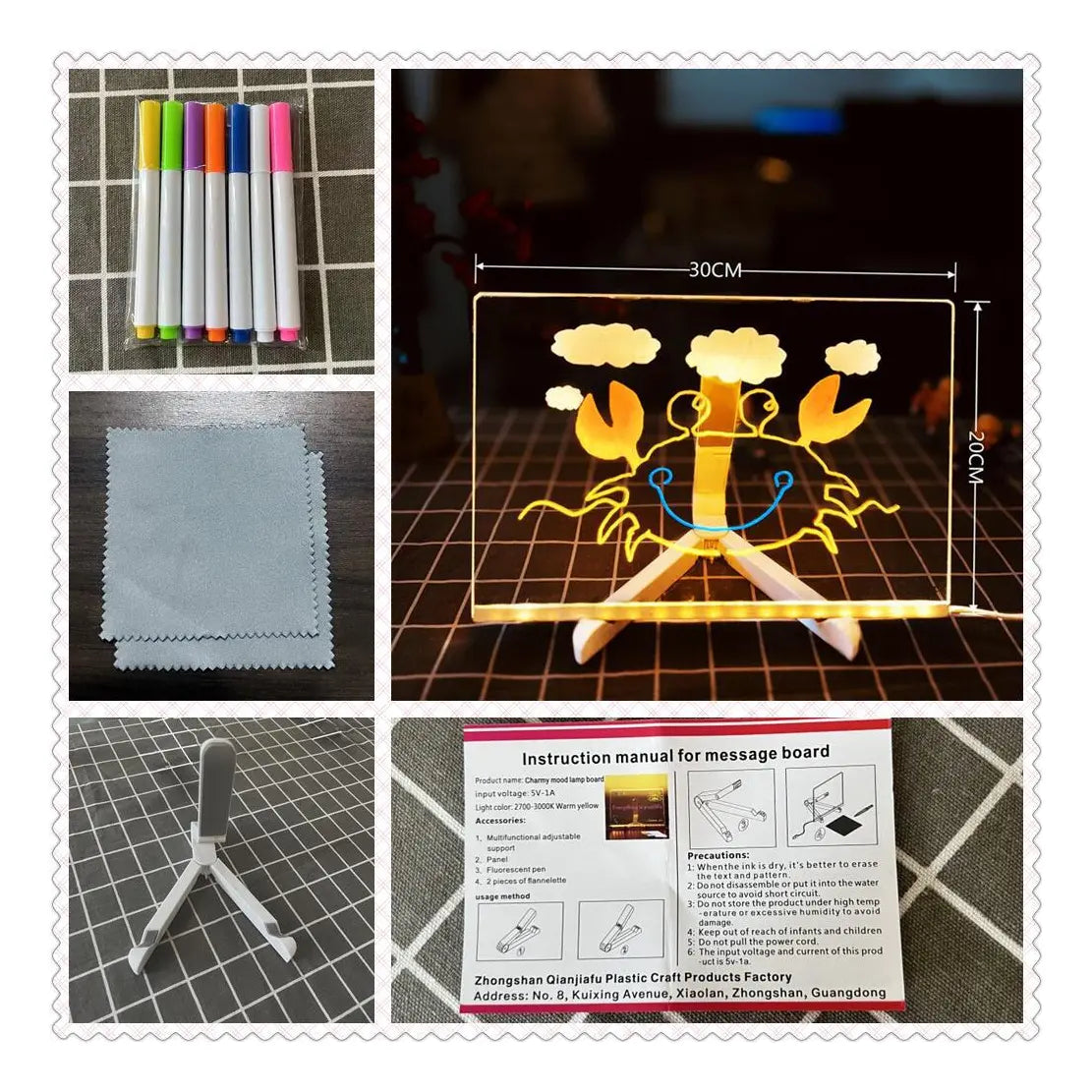 Pizarrón Mágico de Acrílico con Luz LED – Dale Brillo a tus Ideas