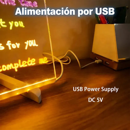 Pizarrón Mágico de Acrílico con Luz LED – Dale Brillo a tus Ideas