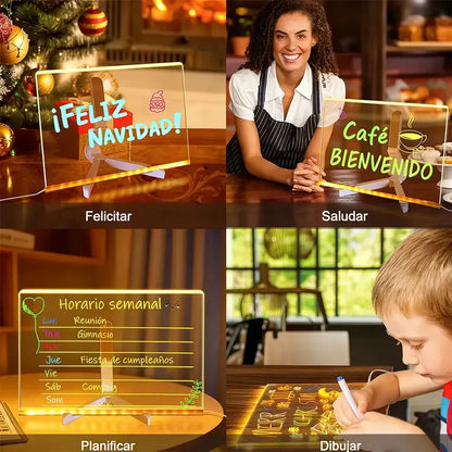 Pizarrón Mágico de Acrílico con Luz LED – Dale Brillo a tus Ideas