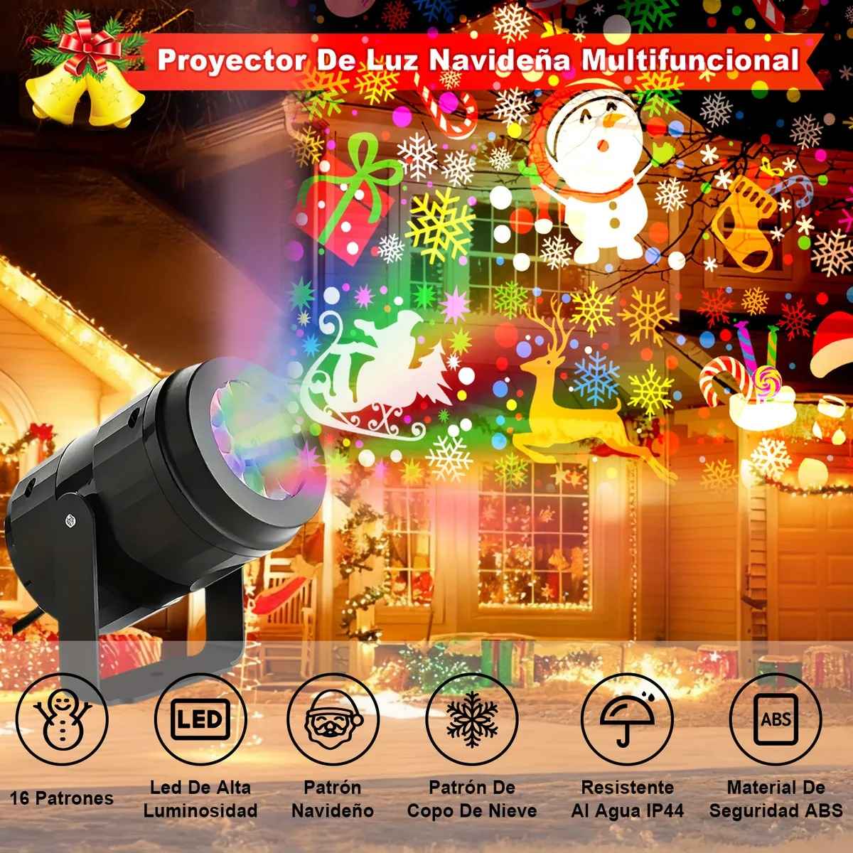 Proyector De Navidad Luces Led 16 Lámpara Diapositivas