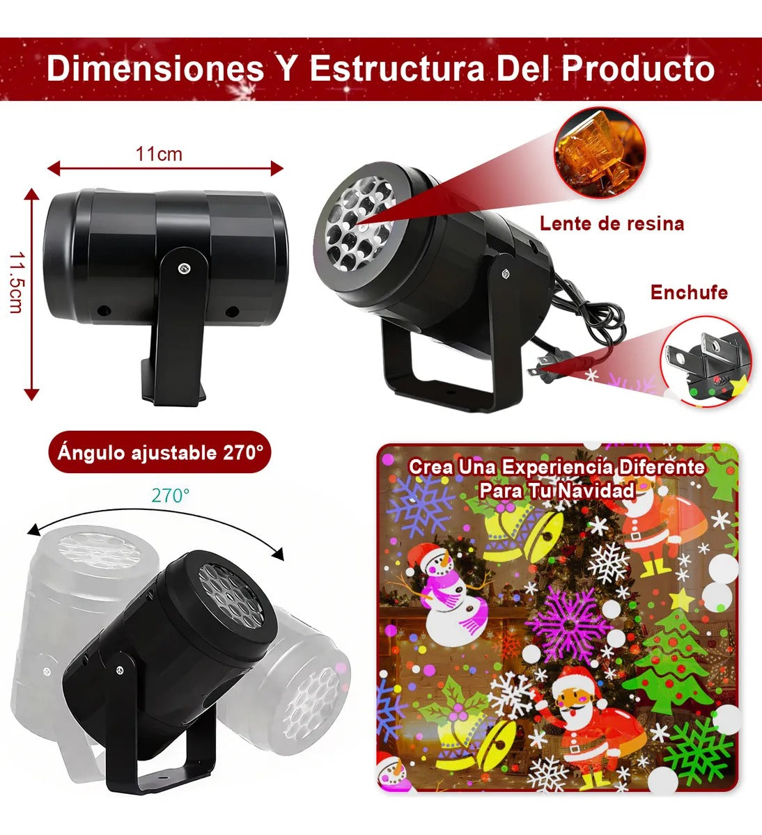 Proyector De Navidad Luces Led 16 Lámpara Diapositivas